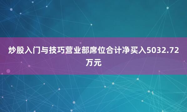 炒股入门与技巧营业部席位合计净买入5032.72万元