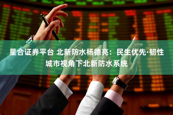 星合证券平台 北新防水杨德亮：民生优先·韧性城市视角下北新防水系统